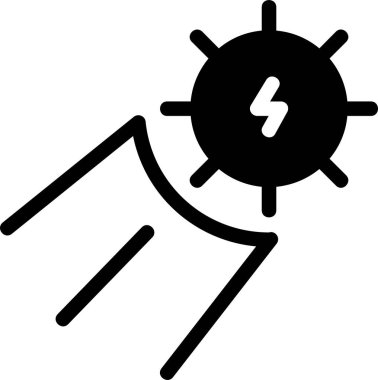 Solar Energy Icon With Glyph Style, Energy Sign And Symbol Isolated On White Background