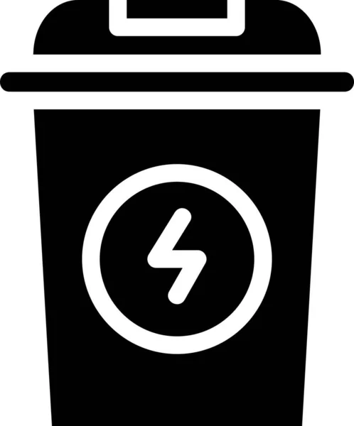 Trash Recycle Icon Glyph Style Energy Sign Symbol Isolated White — Stockový vektor