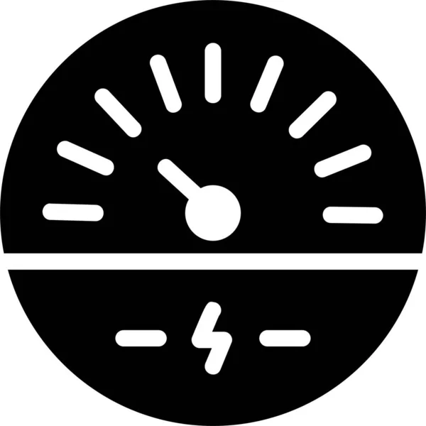 Gauge Icon Glyph Style Energy Sign Symbol Isolated White Background — Vetor de Stock