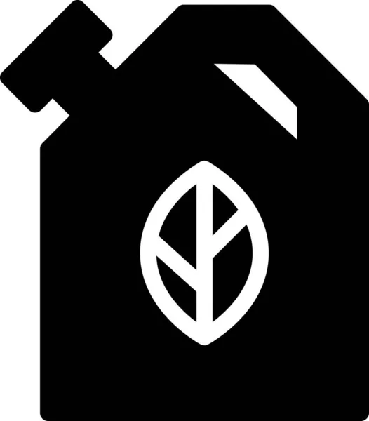 Eco Fuel Icon Glyph Style Energy Sign Symbol Isolated White — Stok Vektör