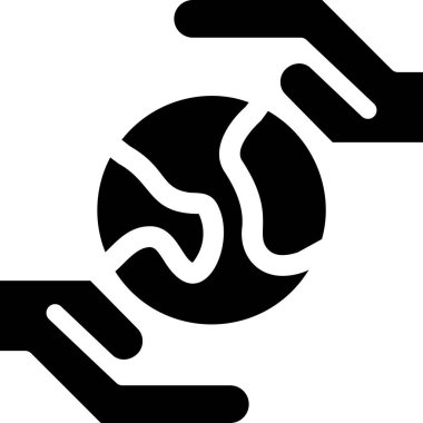 save Earth Icon With Glyph Style, Earth Day Sign And Symbol Isolated On White Background