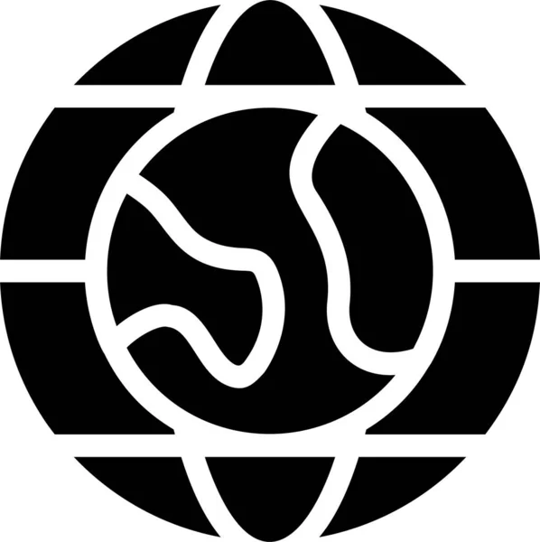 Глобальная Икона Стиле Глыбы Знак Дня Земли Иконы Белом Фоне — стоковый вектор