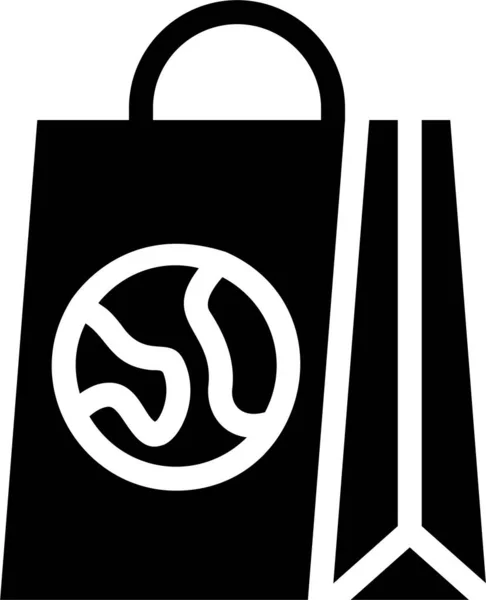 Eco Bag Icon Glyph Style Earth Day Sign Symbol Isolated — Image vectorielle