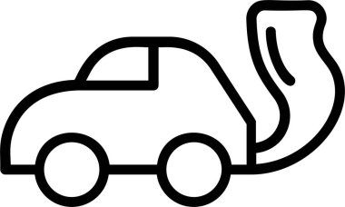 Air Pollution Icon With Outline Style, Global Warming Sign And Symbol Isolated On White Background