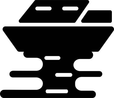 Oil Spoiled Icon With Glyph Style, Global Warming Sign And Symbol Isolated On White Background