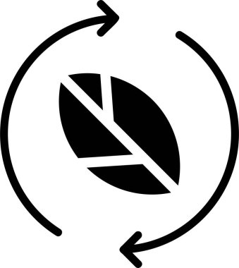 Eco Cycle Icon With Glyph Style, Global Warming Sign And Symbol Isolated On White Background