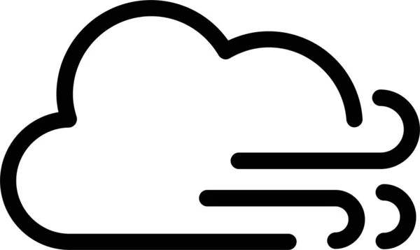 Облачная Икона Контурным Стилем Знаком Погоды Иконостасом Белом Фоне — стоковый вектор