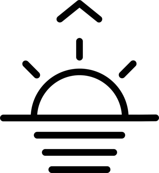 Sunrise Icon Outline Style Weather Sign Symbol Isolated White Background — 스톡 벡터