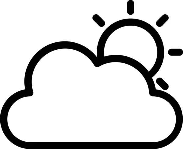 Облачная Икона Контурным Стилем Знаком Погоды Иконостасом Белом Фоне — стоковый вектор