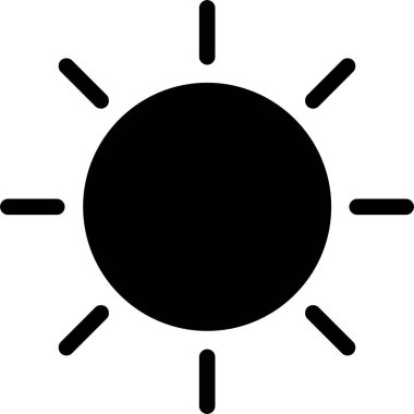 Sun Icon With Glyph Style, Weather Sign And Symbol Isolated On White Background
