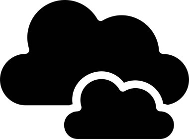 Clouds Icon With Glyph Style, Weather Sign And Symbol Isolated On White Background