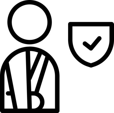 Life Insurance Icon With Outline Style, Insurance Sign And Symbol Isolated On White Background