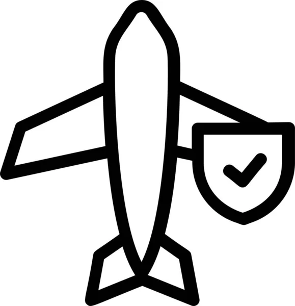 Travel Insurance Icon Outline Style Insurance Sign Symbol Isolated White — Vetor de Stock