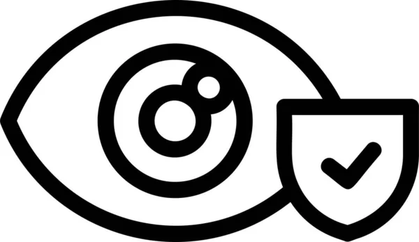 Eye Insurance Icon Outline Style Insurance Sign Symbol Isolated White — Stock vektor