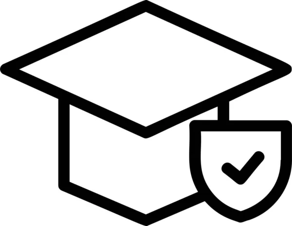 Education Insurance Icon Outline Style Insurance Sign Symbol Isolated White — Wektor stockowy