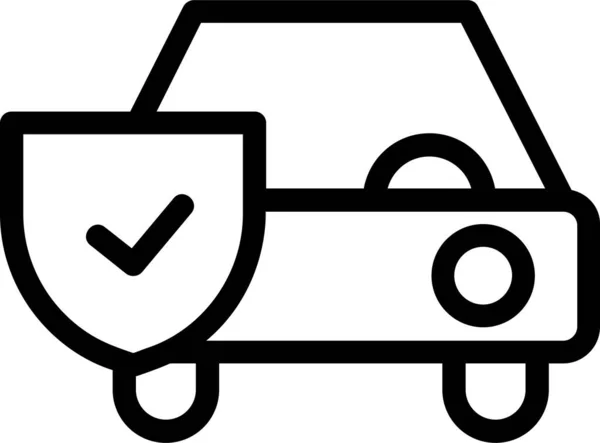 Car Insurance Icon Outline Style Insurance Sign Symbol Isolated White — Stockvektor