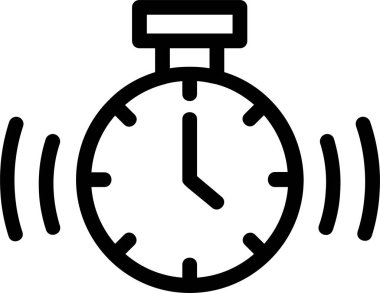 Timer Icon With Outline Style, Time Management Sign And Symbol Isolated On White Background