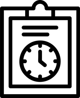 Task Deadline Icon With Outline Style, Time Management Sign And Symbol Isolated On White Background