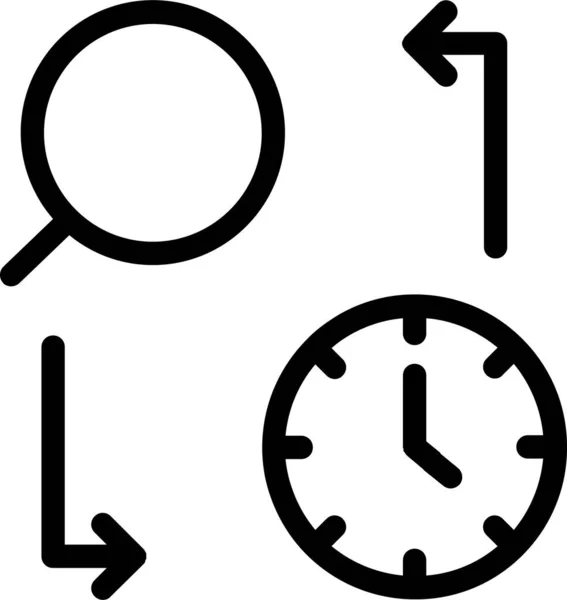 Time Information Icon Outline Style Time Management Sign Symbol Isolated — Image vectorielle