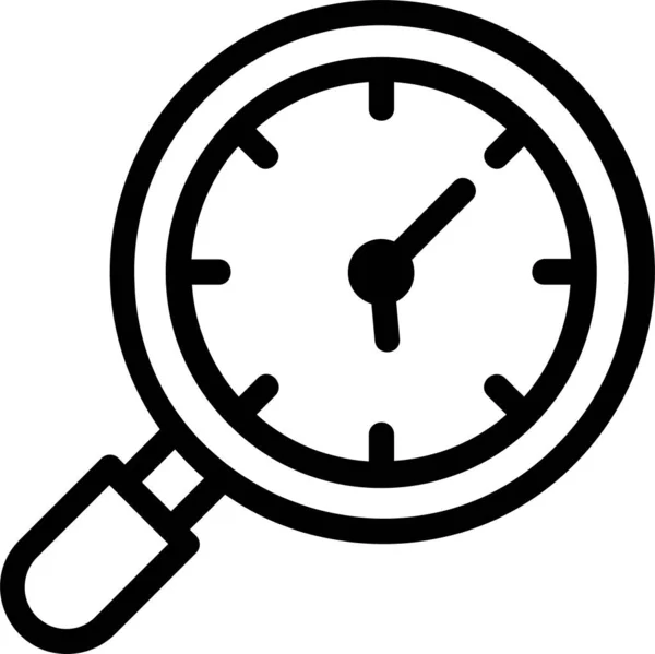 Searching Time Icon Outline Style Time Management Sign Symbol Isolated — Stockvector