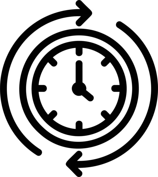Иконка Времени Стилем Контура Знаком Управления Временем Символом Белом Фоне — стоковый вектор
