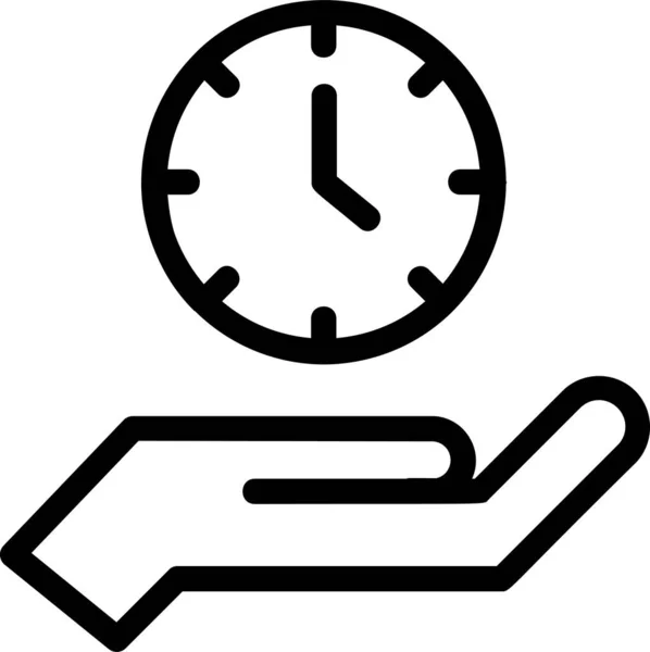 Keeping Time Icon Outline Style Time Management Sign Symbol Isolated — Stok Vektör