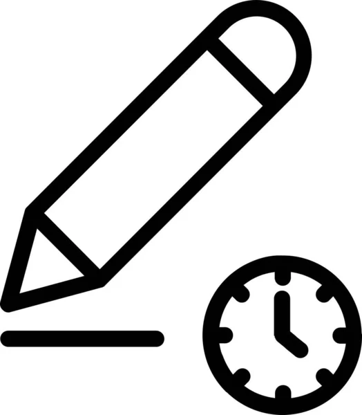 Copywriting Icon Outline Style Time Management Sign Symbol Isolated White — Archivo Imágenes Vectoriales