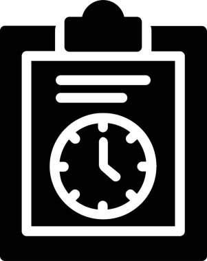 Task Deadline Icon With Glyph Style, Time Management Sign And Symbol Isolated On White Background