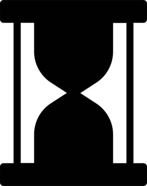 Hourglass Icon With Glyph Style, Time Management Sign And Symbol Isolated On White Background