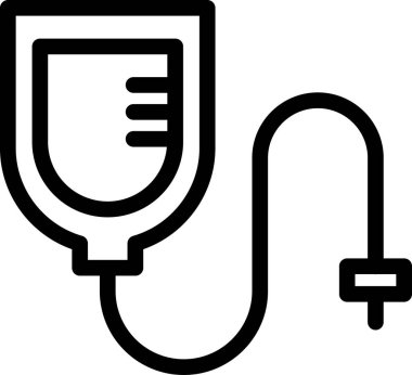 Infuse Icon With Outline Style, Medical Sign And Symbol Isolated On White Background