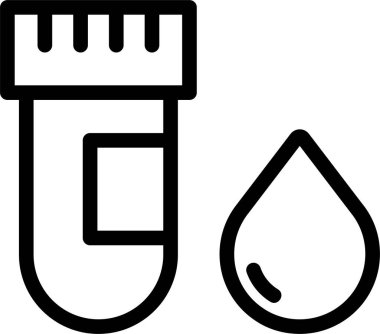 Blood Sample Icon With Outline Style, Medical Sign And Symbol Isolated On White Background