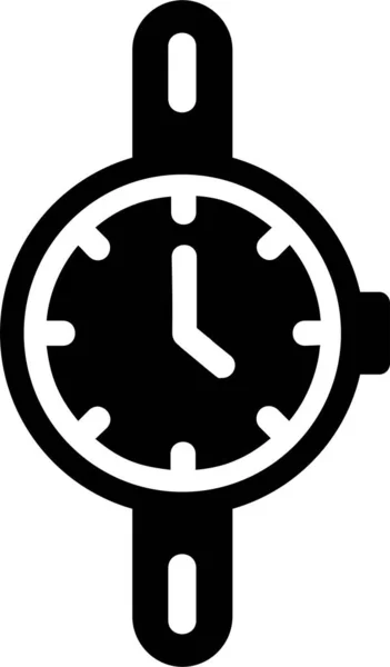 Watch Icon Glyph Style Time Management Sign Symbol Isolated White — Stock Vector