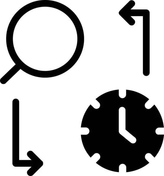 Time Information Icon Glyph Style Time Management Sign Symbol Isolated — Image vectorielle