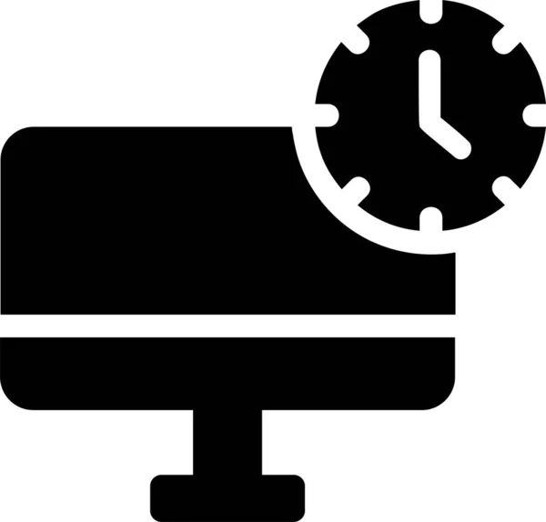 Time Desktop Icon Glyph Style Time Management Sign Symbol Isolated —  Vetores de Stock