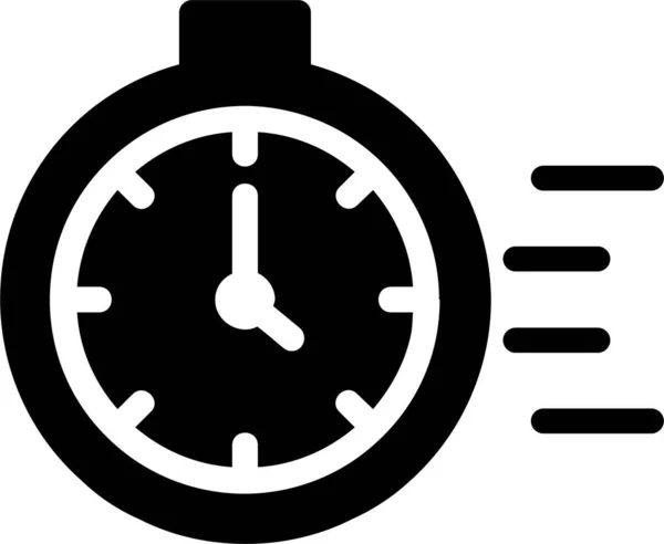Speedometer Icon Glyph Style Time Management Sign Symbol Isolated White — Stock Vector