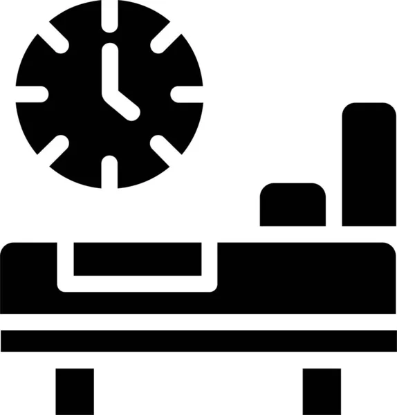 Значок Время Сна Стилем Глифа Знаком Управления Временем Символом Белом — стоковый вектор