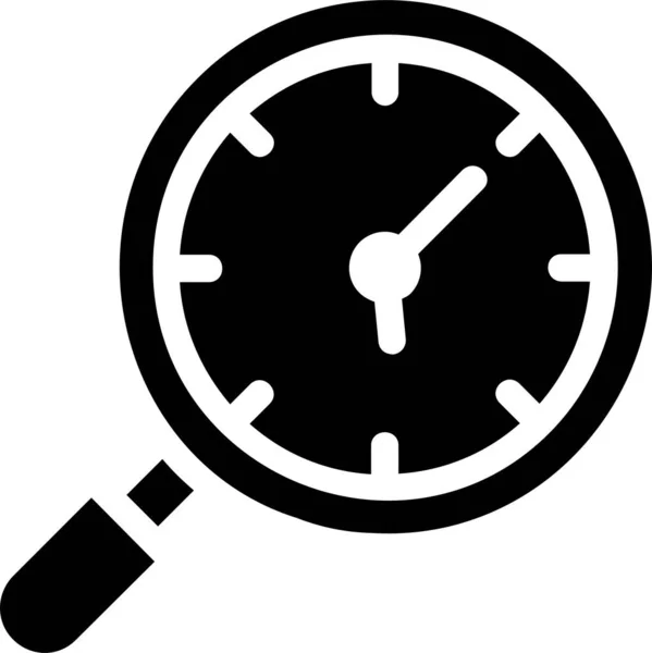 Searching Time Icon Glyph Style Time Management Sign Symbol Isolated — Archivo Imágenes Vectoriales