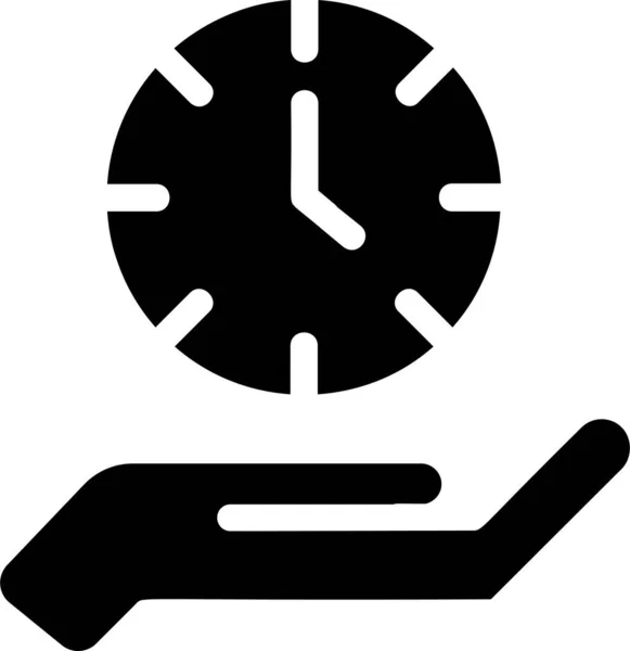 Иконка Времени Стилем Глифа Знаком Управления Временем Символом Белом Фоне — стоковый вектор