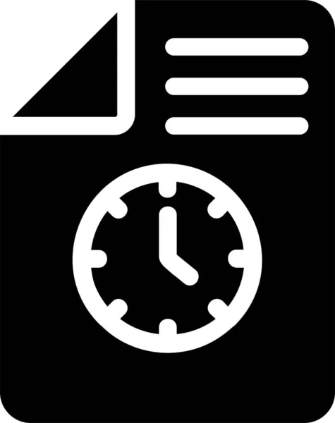 Exam Time Icon Glyph Style Time Management Sign Symbol Isolated — Vettoriale Stock