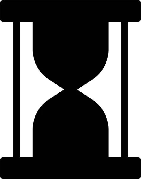 Hourglass Icon Glyph Style Time Management Sign Symbol Isolated White — Image vectorielle