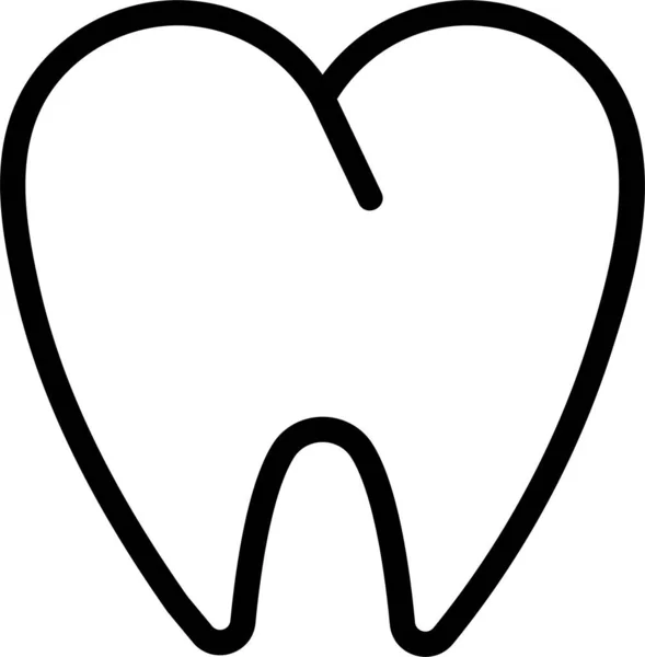Dental Icon Outline Style Medical Sign Symbol Isolated White Background — 스톡 벡터