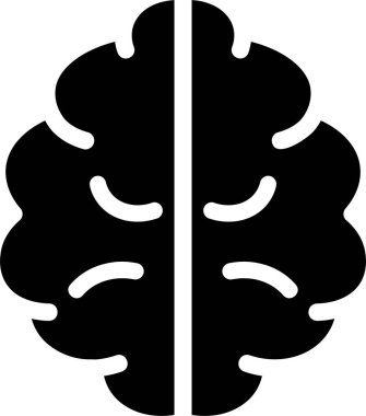 Brain Icon With Glyph Style, Medical Sign And Symbol Isolated On White Background