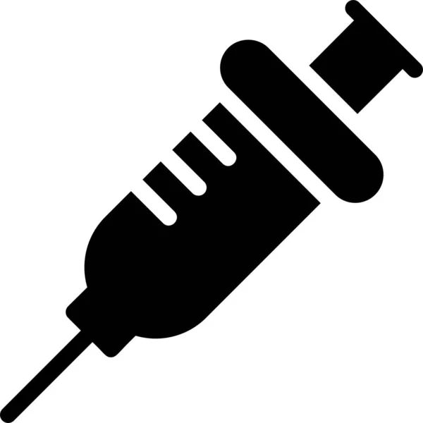 Syringe Icon Glyph Style Medical Sign Symbol Isolated White Background — Stok Vektör