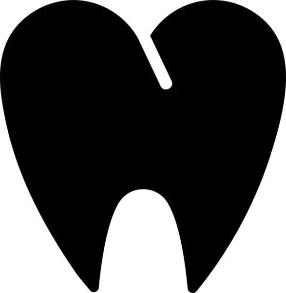 Dental Icon Glyph Style Medical Sign Symbol Isolated White Background — 스톡 벡터