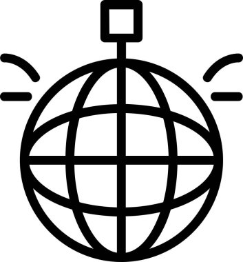 Karaoke Ball Icon With Outline Style, Entertainment Sign And Symbol Isolated On White Background