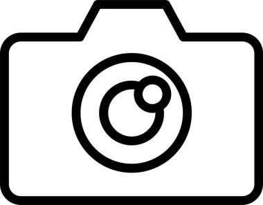 Camera Icon With Outline Style, Entertainment Sign And Symbol Isolated On White Background