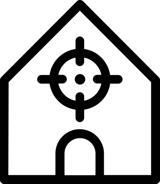 Target Icon Outline Style Building Construction Sign Symbol Isolated White — Stok Vektör