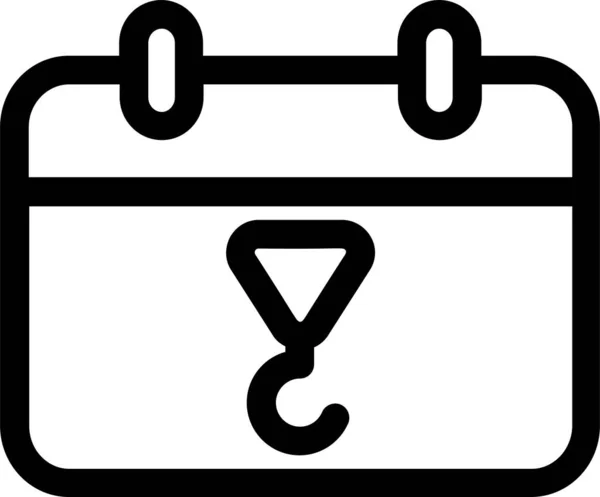 Дата Значок Контурным Стилем Строительным Знаком Символом Белом Фоне — стоковый вектор