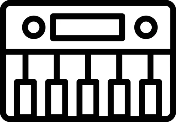 Икона Фортепиано Стилем Контура Развлекательным Знаком Символом Белом Фоне — стоковый вектор
