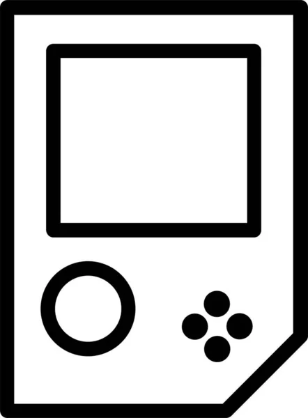 Game Console Icon Outline Style Entertainment Sign Symbol Isolated White — Stock Vector